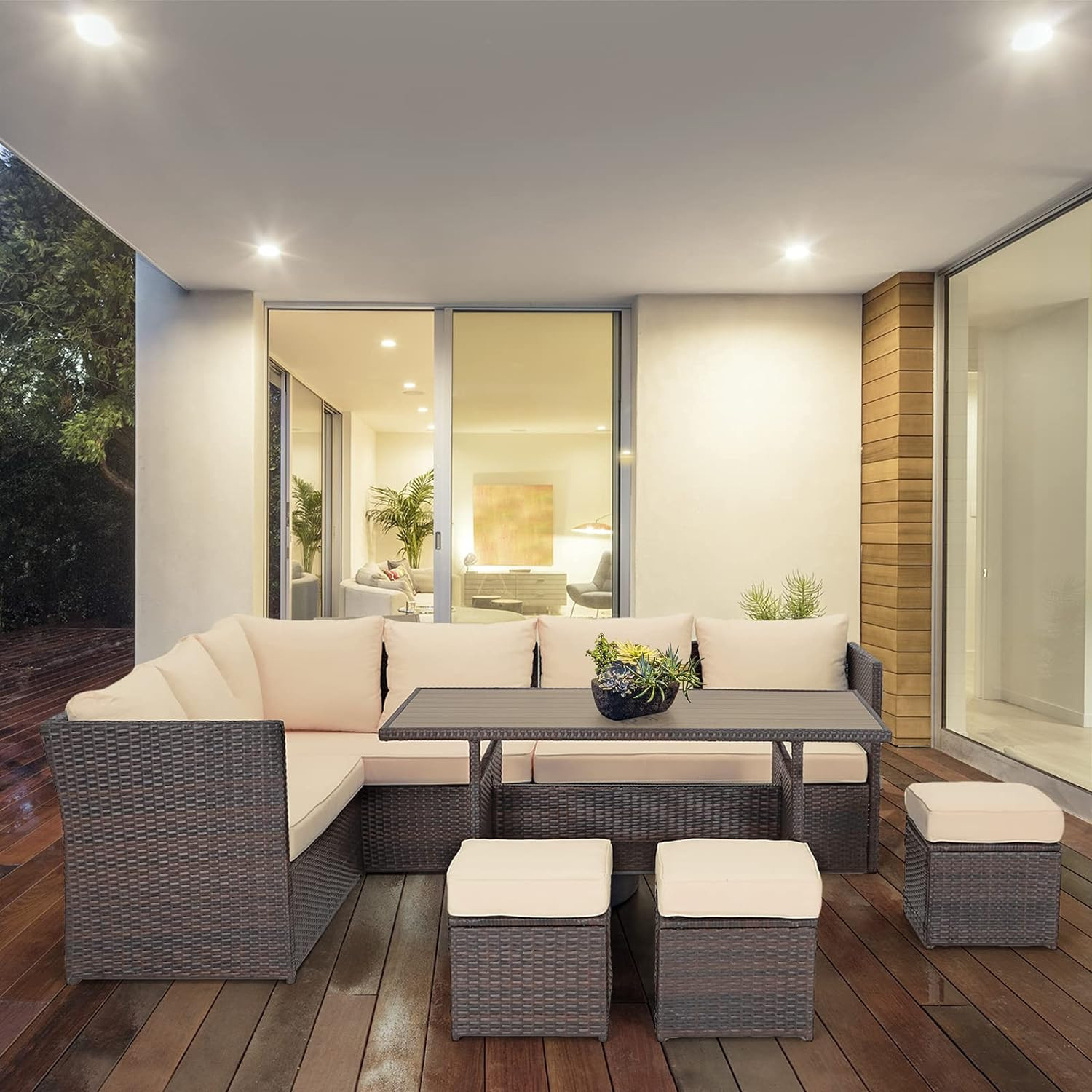 Patio Rattan Dining Set Outdoor Furniture
